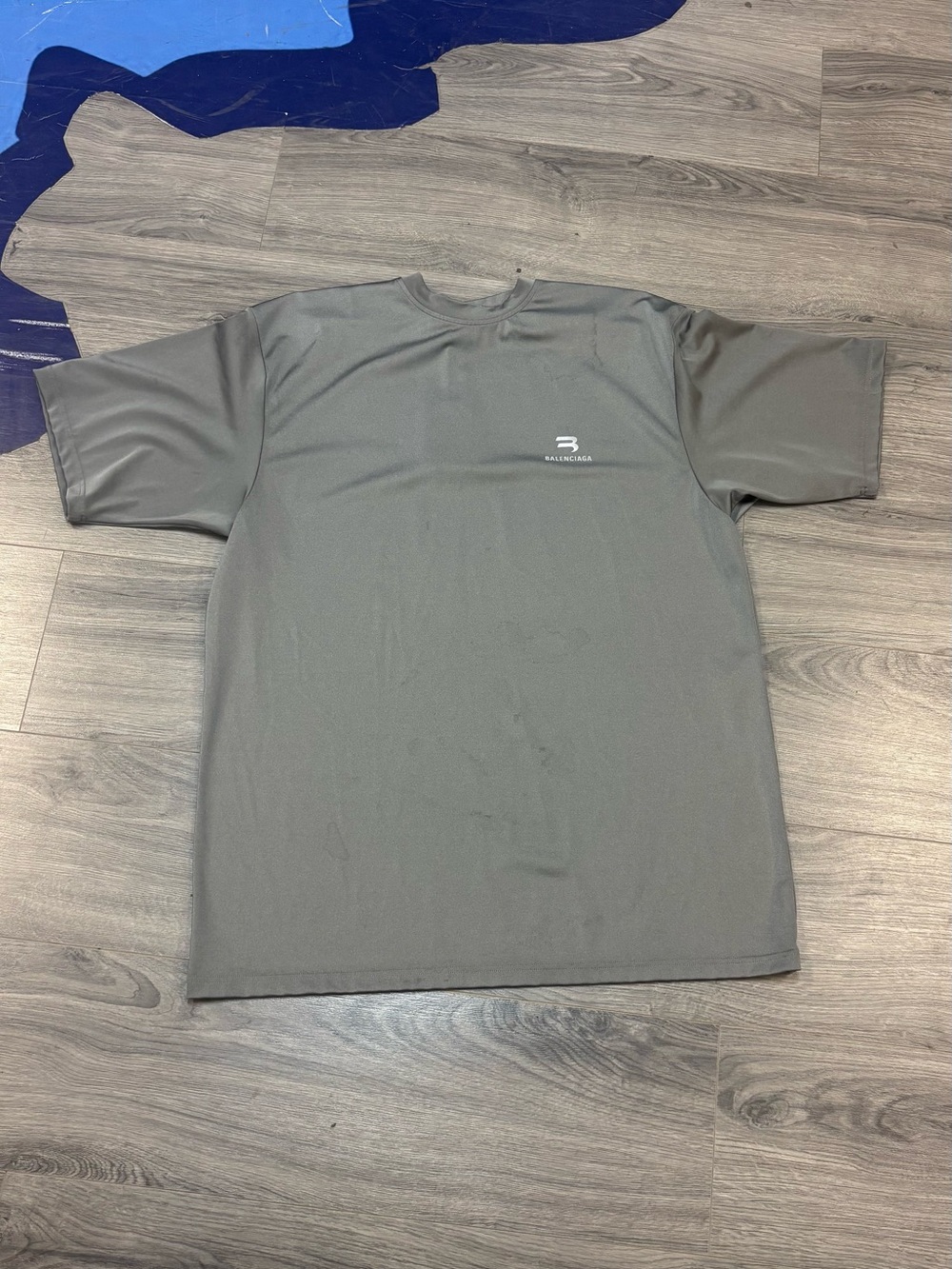 Balenciaga Men's Gray Logo drifit  T-Shirt